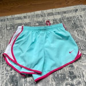 nike, size small, blue and pink shorts